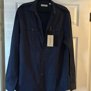 NEW- NEVER WORN- MENS BURBERRY 100% Cotton button down shirt
